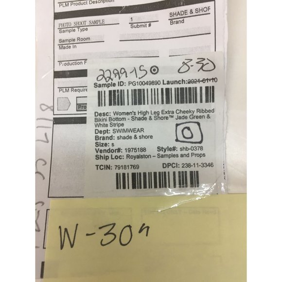 Women's High Leg Extra Cheeky Ribbed Bikini Bottom Size S - Picture 5 of 5